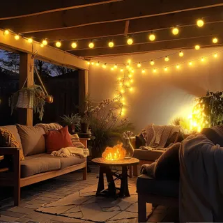 FANSANMY Tuinverlichting Lichtketting 45m 77 Lampen IP45 — miniatuur 1