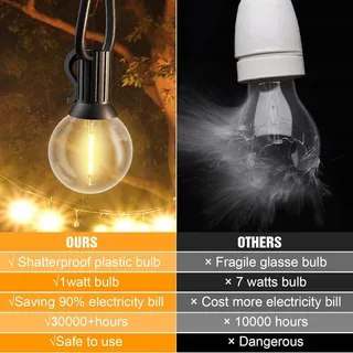 FANSANMY Tuinverlichting Lichtketting 45m 77 Lampen IP45 — miniatuur 6