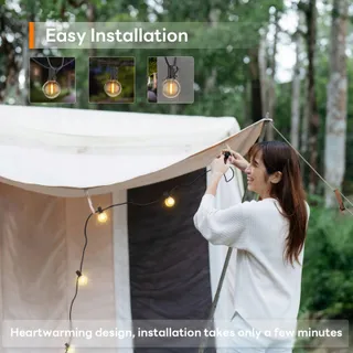FANSANMY Tuinverlichting Lichtketting 45m 77 Lampen IP45 — miniatuur 7