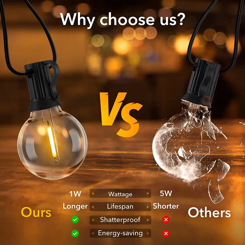 SVATER LED Lichtsnoer 60M 100 Lampen Tuin Terras — foto 4