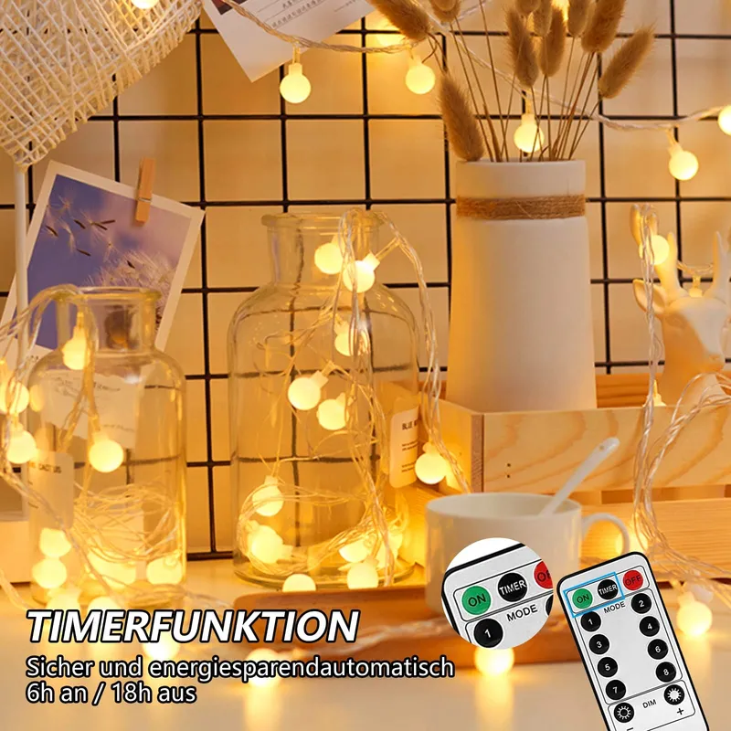 TAIYONGKANG LED Lichtsnoer 13M 100 LED Balkon Tuin Bruiloft — foto 5