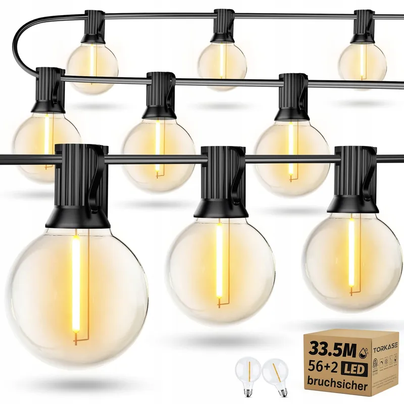 TORKASE LED Lichtsnoer Buiten 33,5m Warm Wit Balkon Tuin — foto 1