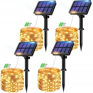 BTFARM Solar Lichtsnoer Buiten 32M 320 LED IP65 Warmwit — miniatuur 1