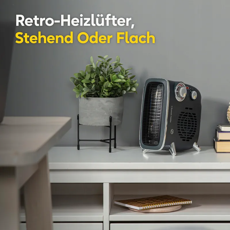 RUSSELL HOBBS Elektrische Verwarmer 1800W Retro Grijs Thermostaat — foto 2