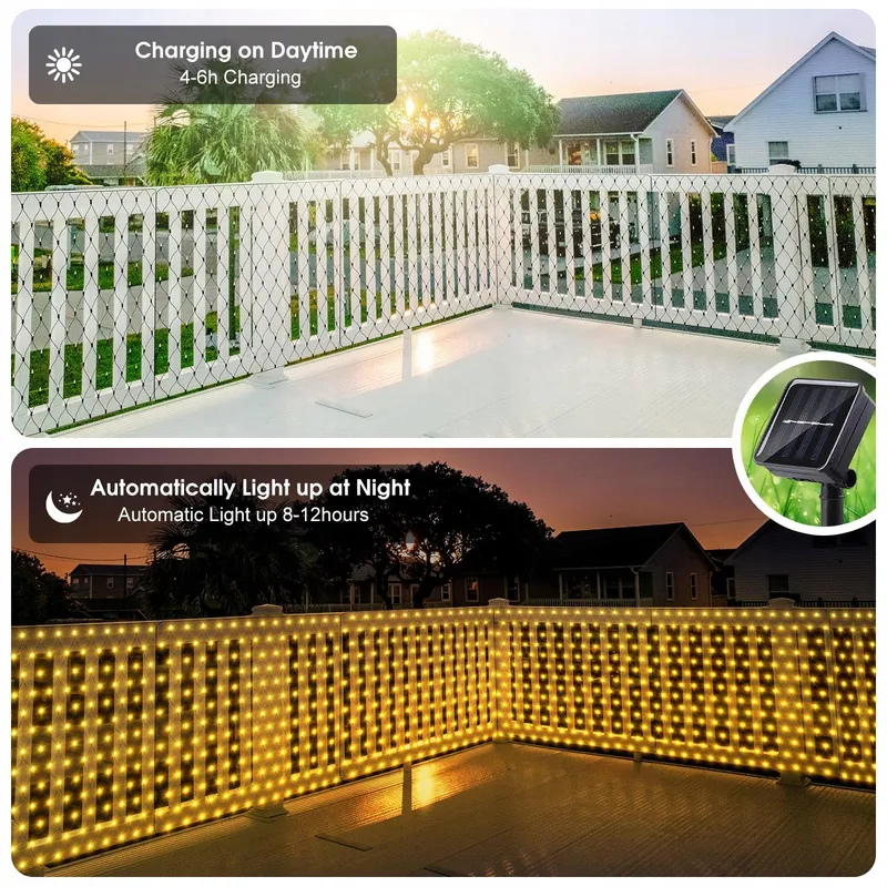 CERIAL Solar Lichtnet Buiten 8 Modi 3x2m 200 LED — foto 5