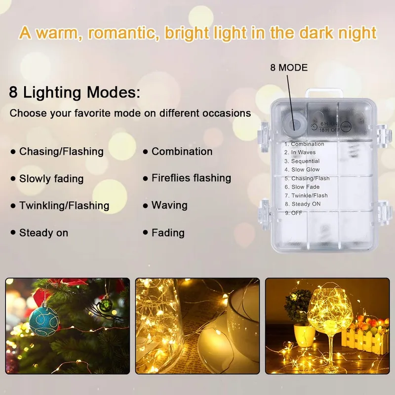VICLOON Decoratieve Lichtketting 10M 100 LED — foto 4