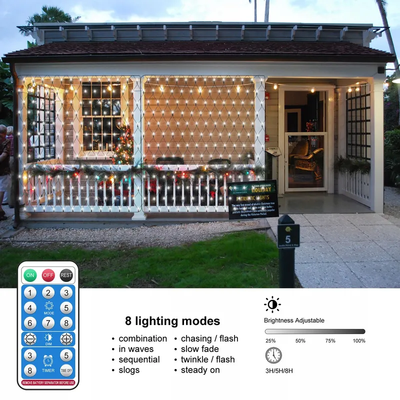 CERIAL Solar LED Lichtnet Buiten Afstandsbediening 8 Modi 3x2m — foto 2