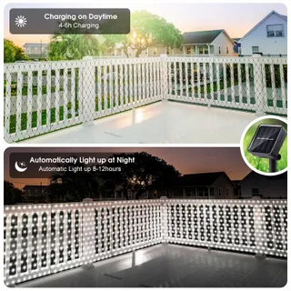 CERIAL Solar LED Lichtnet Buiten Afstandsbediening 8 Modi 3x2m — miniatuur 5