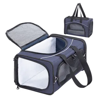 PETSFIT DCC1910 Vliegtas voor Hond en Kat Opvouwbaar 42x22x28cm Blauw — miniatuur 1