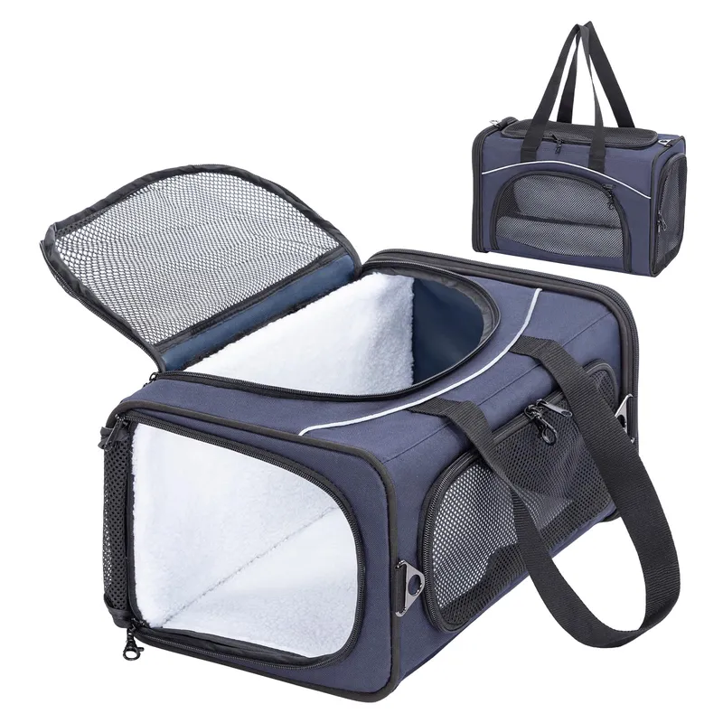 PETSFIT DCC1910 Vliegtas voor Hond en Kat Opvouwbaar 42x22x28cm Blauw — foto 1