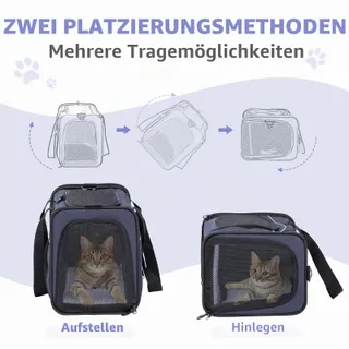PETSFIT DCC1910 Vliegtas voor Hond en Kat Opvouwbaar 42x22x28cm Blauw — miniatuur 2