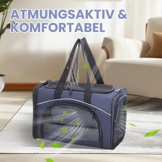 PETSFIT DCC1910 Vliegtas voor Hond en Kat Opvouwbaar 42x22x28cm Blauw — miniatuur 4