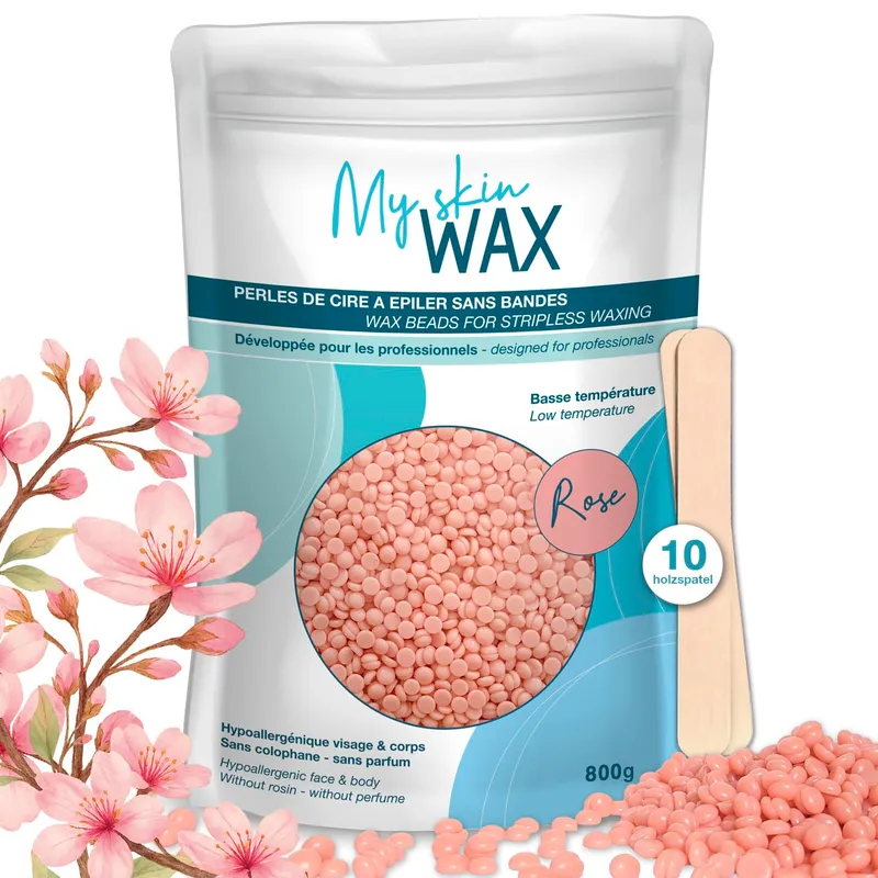 MY SKIN WAX Harde Wax Parels 800 g Zonder Strips Hypoallergeen Roze — foto 1