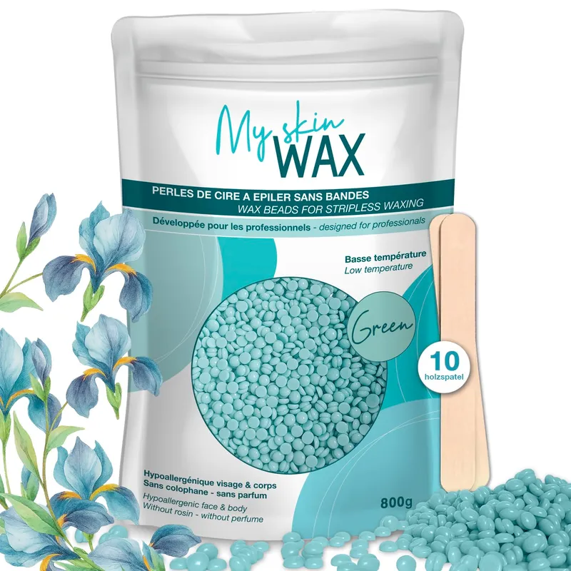 MY SKIN WAX Harde Wax Parels 800 g Zonder Strips Hypoallergeen Groen — foto 1