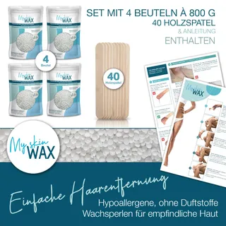 MY SKIN WAX Harde Wax Parels 3,2 kg (4x800 g) Zonder Strips Wit — miniatuur 2