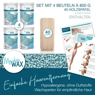 MY SKIN WAX Harde Wax Parels 3,2 kg (4x800 g) Zonder Strips Groen — miniatuur 2