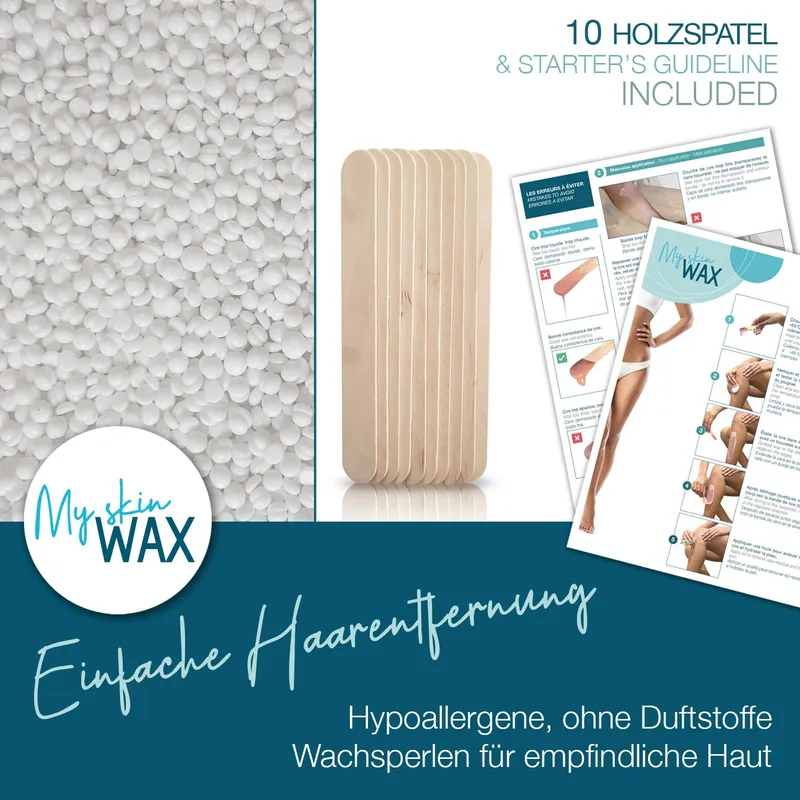 MY SKIN WAX Harde Wax Parels 800 g Zonder Strips Hypoallergeen Wit — foto 2
