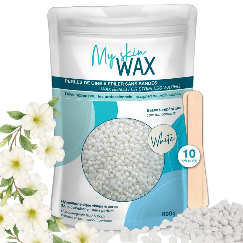 MY SKIN WAX Harde Wax Parels 800 g Zonder Strips Hypoallergeen Wit — foto 1