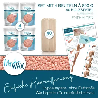 MY SKIN WAX Harde Wax Parels 3,2 kg (4x800 g) Zonder Strips Roze — miniatuur 2
